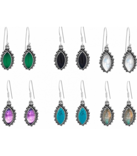 Pendiente Plata Piedra 1,90cm. Precio par