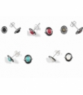 Pendiente Plata Esmalte10mm. Precio par