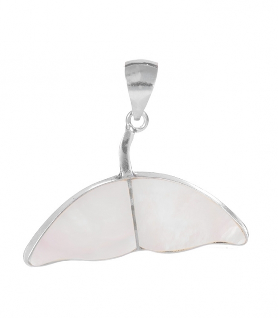 Colganta Plata Cola de Ballena Piedra