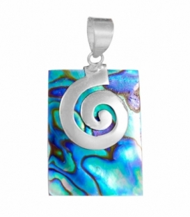 Colgante Plata Abalon Espiral