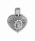 Colgante Plata Cofre Deseo Corazon Piedra Luna