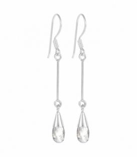 Boucles d'oreilles Argent Pierre de Lune Long. Prix Paire