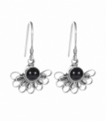 Pendiente Plata Vieja Onix. Precio Par