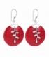 Boucle d'oreille Argent Cercle Corail. Prix Paire