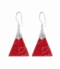 Pendiente Plata Coral Filigrana. Precio Par