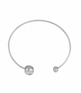 Pulsera Plata Rigida Bolas