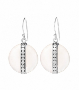Pendiente Plata Circulo Nacar Filigrana. Precio Par