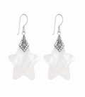 Boucle d'oreille Argent Etoile Nacre Filigrane. Prix Paire