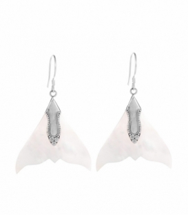 Pendiente Plata Cola de Ballena Nacar. Precio Par