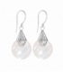 Boucle d'oreille Argent Cercle Nacre. Prix Paire