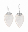 Boucle d'oreille Argent Filigrane Nacre. Prix Paire