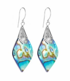 Boucle d'oreille Argent Abalone Filigrane. Prix Paire