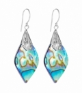Boucle d'oreille Argent Abalone Filigrane. Prix Paire