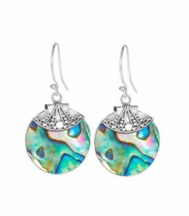 Boucle d'oreille Argent Abalone Filigrane. Prix Paire