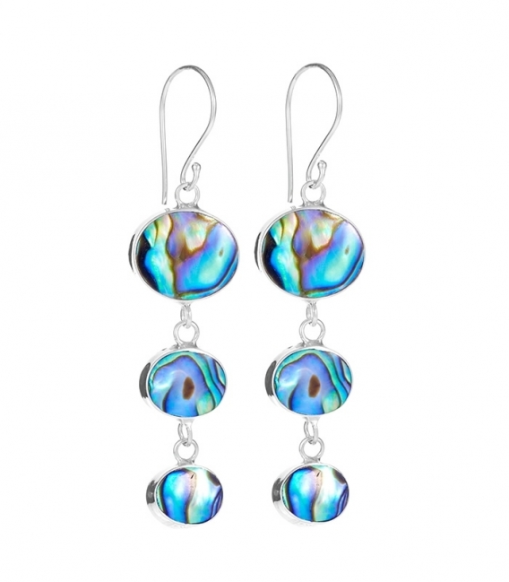 Boucle d'oreille Argent Abalone Trois Cercles Prix Paire