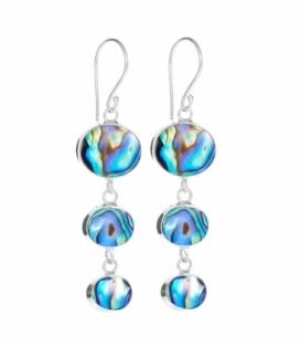 Boucle d'oreille Argent Abalone Trois Cercles Prix Paire