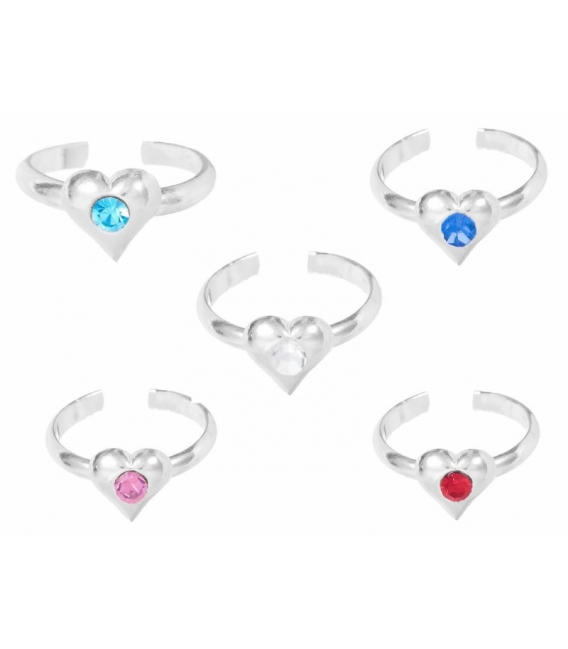 Anillo Plata Pie Corazon Circonita