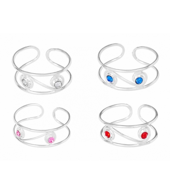 Bague Argent Pied Zirconium