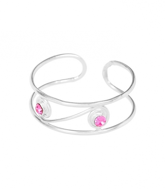 Bague Argent Pied Zirconium