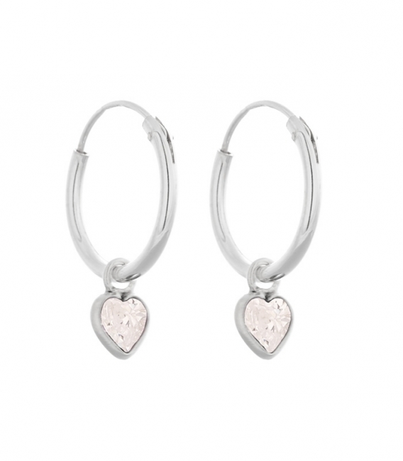 Aro Plata Corazon Circonita 12mm. Precio par