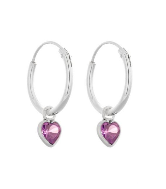 Aro Plata Corazon Circonita 12mm. Precio par