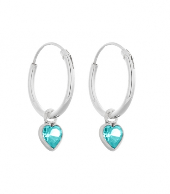 Aro Plata Corazon Circonita 12mm. Precio par