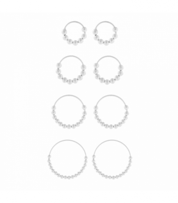 Créoles Argent Boules (2mm). Prix paire