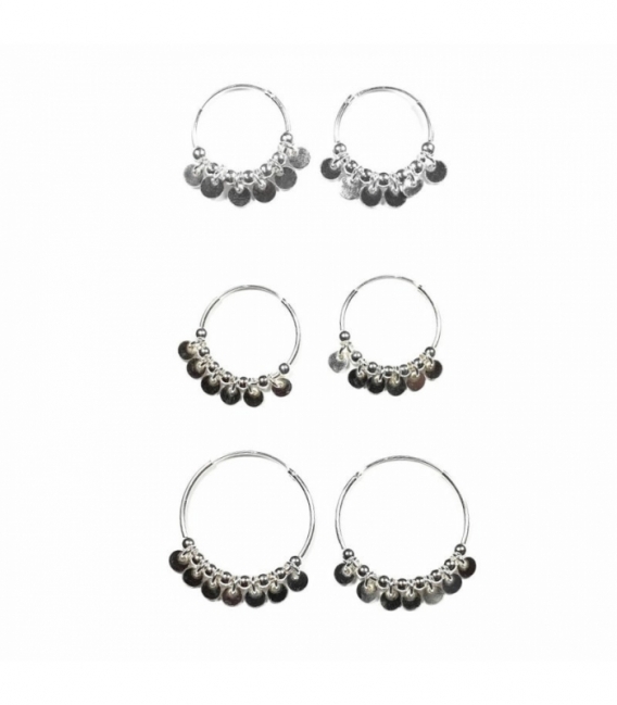 Aro Plata Chapitas(4mm) Bolas (2mm) Precio par