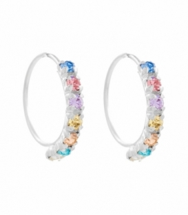 Aro Plata Piercing Circonita Color Precio Par