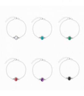 Pulsera Plata Piedra 15+4cm
