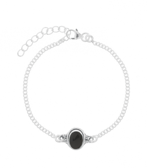 Pulsera Plata Piedra 15+4cm