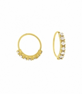 Aro Piercing 0.6mm Circonita Blanca Bañado. Precio Par