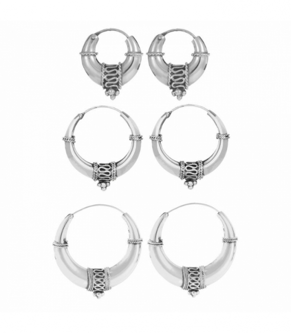 Aro Plata Pirata Labrado. Precio Par