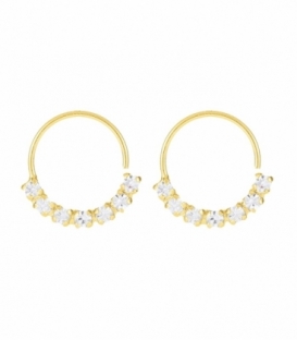 Aro Piercing 0.6mm Circonita Blanca Bañado. Precio Par