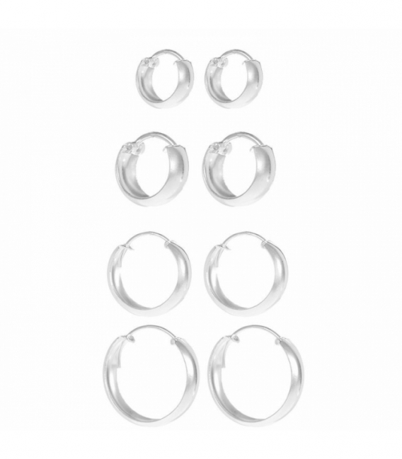 Aro Plata Media Caña Grosor 4.5mm Precio Par