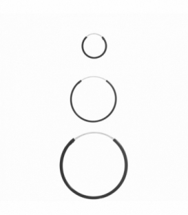 Aro Plata Negro Grosor 1.2mm Precio Par
