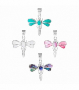 Pendentif Argent Libellule Pierre 16mm