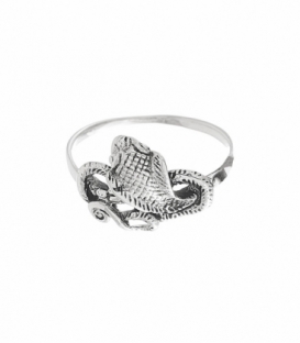 Anillo Plata Serpiente Cobra