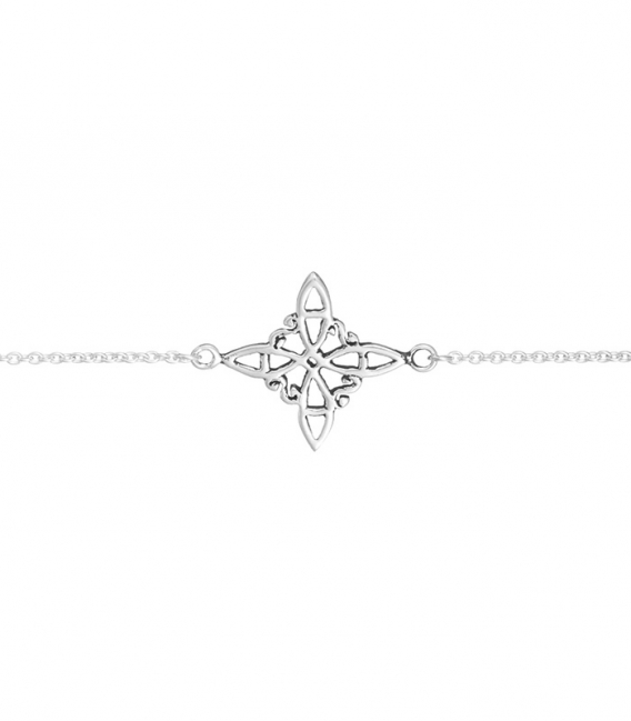 Pulsera Plata de Ley Nudo Bruja 16+3cm