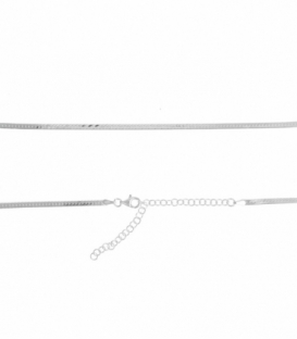 Cadena Plata Plana 2.4mm 35+8cm