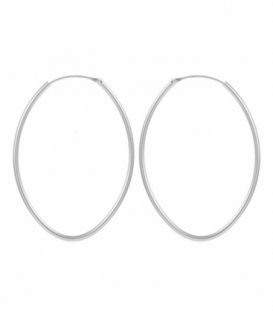 Aro Plata Liso Ovalado Precio Par