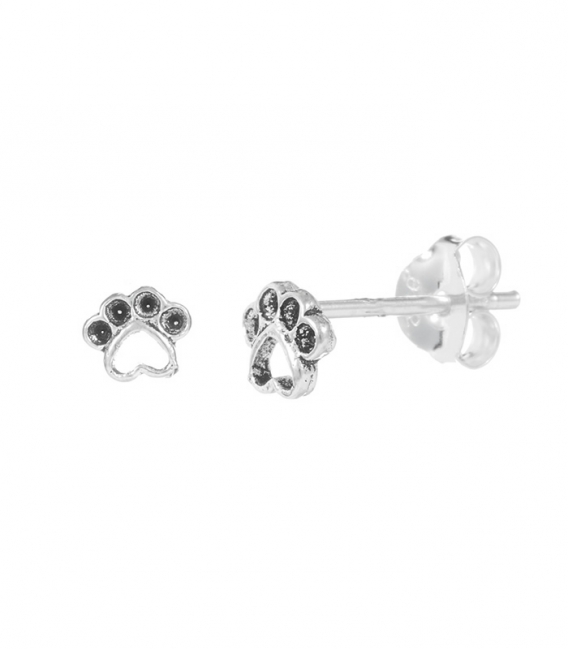 Pendiente Plata Huella Perro. Precio Par