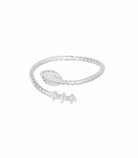 Anillo Plata Pluma Circonitas