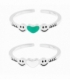Anillo Plata Ajustable Smiley Corazon Piedra 13 X 4mm