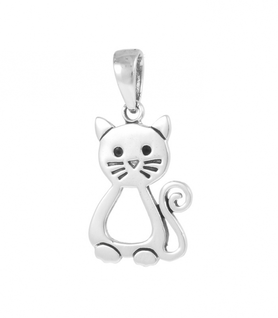 Colgante Gato Circonita Plata