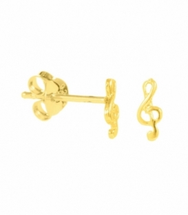 Boucles d'oreilles Argent Clé de Sol Recouvert Prix Paire