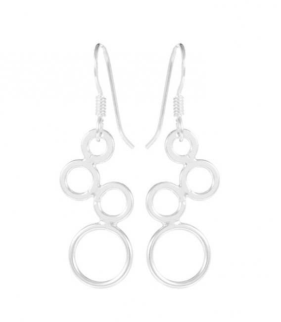 Boucles d'oreilles Argent Quatre Cercles Prix Paire