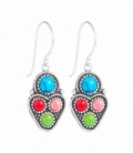 Pendiente Plata Multi Stone. Precio Par