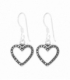 Pendiente Plata Corazon Labrado. Precio Par