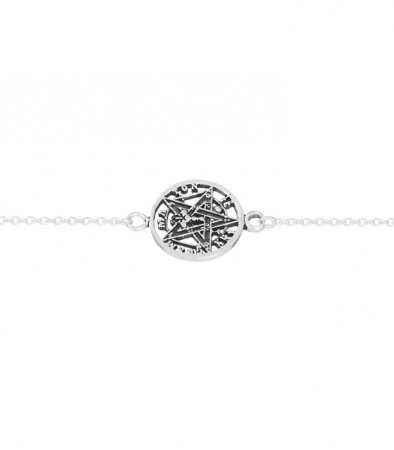 Bracelet Argent Tetragramme 16+3cm